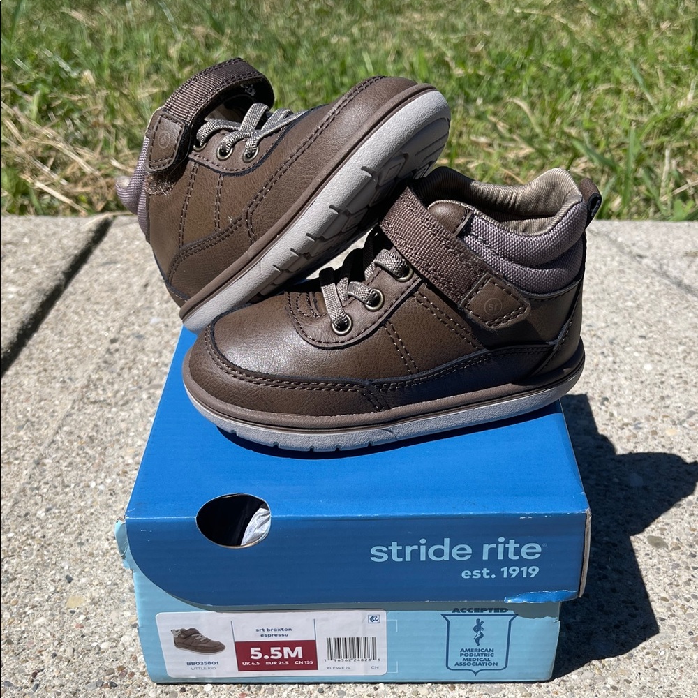 Stride Rite Chocolate Brown Kids Sneakers